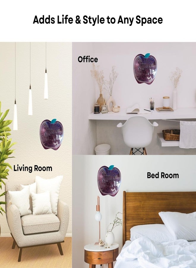 حوض سمك جداري على شكل تفاحة نبيذية مقاس 9 بوصات - بدون قاعدة | حوض أسماك عصري للمنزل والمكتب والمقهى | تصميم موفر للمساحة | حوض سمك أنيق وحوض نباتات زجاجي | تصميم صغير الحجم - Image 4